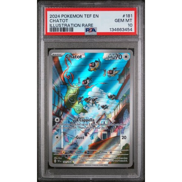 Chatot #181 – Temporal Forces (2024) – Illustration Rare – PSA 10 GEM MINT – English