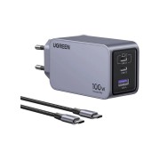 Σετ Φόρτισης UGREEN Nexode Pro 100W με Καλώδιο USB-C σε USB-C – GaN Fast Charge – Black