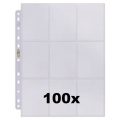 Ultra Pro (9-Pocket) Secure Silver  Series Page - Up-Loading για Toploaders (100 Τεμάχια) – Transparent