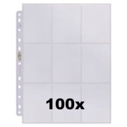 Ultra Pro (9-Pocket) Secure Silver  Series Page - Up-Loading για Toploaders (100 Τεμάχια) – Transparent