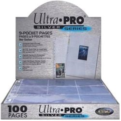 Ultra Pro (9-Pocket) Secure Silver  Series Page - Up-Loading για Toploaders (100 Τεμάχια) – Transparent