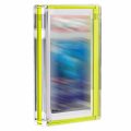 Μαγνητική Διαφανής Ακρυλική Θήκη για Bumpered  PSA Graded Card με Neon Κίτρινο Προστατευτική Ενίσχυση  Στο Πλαίσιο  – Premium Display Stand