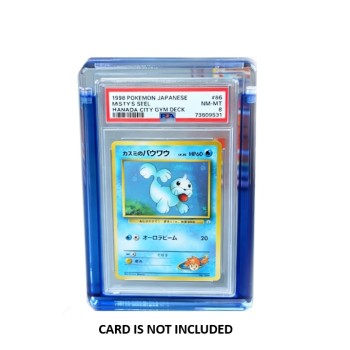 Μαγνητική Διαφανής Ακρυλική Θήκη για PSA Graded Card με Μπλέ Προστατευτική Ενίσχυση  Στο Πλαίσιο  – Premium Display Stand