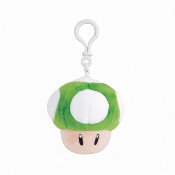  Super Mario Brothers Λούτρινο Keychain - Green Mushroom (12,5cm)