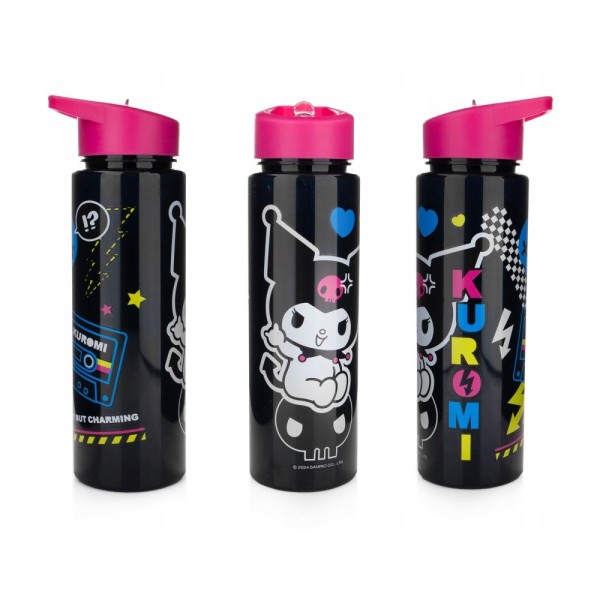 Sanrio: Kuromi (Punk Vibes) Παιδικό πλαστικό Παγούρι 700ml - Black
