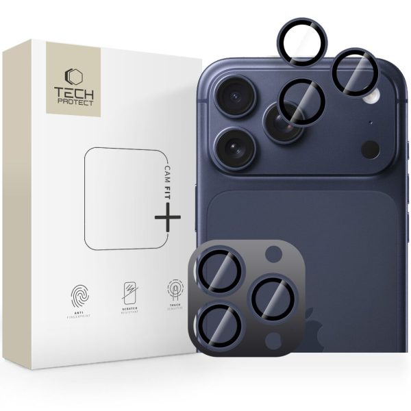 Tempered Glass Πίσω Κάμερας Tech-Protect Camera Camring Fit+ Cover για το iPhone 17 Pro Max / 17 Pro/ 16 Pro Max/ 16 Pro - Deep Blue