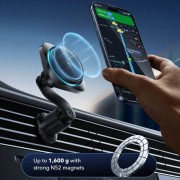 ESR Omnilock Cryoboost Magnetic MagSafe Car  Wireless  Charger (Αεραγωγού) 25W QI2.2 - Black