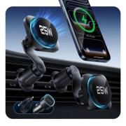 ESR Omnilock Cryoboost Magnetic MagSafe Car  Wireless  Charger (Αεραγωγού) 25W QI2.2 - Black