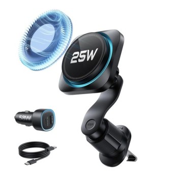 ESR Omnilock Cryoboost Magnetic MagSafe Car  Wireless  Charger (Αεραγωγού) 25W QI2.2 - Black