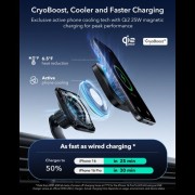 ESR Omnilock Cryoboost Magnetic MagSafe Car  Wireless  Charger (Αεραγωγού) 25W QI2.2 - Black