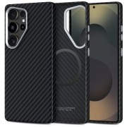 Σκληρή Θήκη Σιλικόνης Tech-Protect Ion Carbon Με Magsafe Back Cover για Samsung Galaxy S25 Ultra - Silver Black
