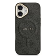 Σκληρή Θήκη Δερματίνης Guess Gold Frame με MagSafe για iPhone 17 - Black