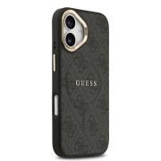 Σκληρή Θήκη Δερματίνης Guess Gold Frame με MagSafe για iPhone 17 - Black