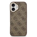 Σκληρή Θήκη Δερματίνης Guess Gold Frame με MagSafe για iPhone 17 - Brown