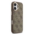 Σκληρή Θήκη Δερματίνης Guess Gold Frame με MagSafe για iPhone 17 - Brown