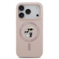 Θήκη Σιλικόνης Karl Lagerfeld Liquid Karl and Choupette με MagSafe για iPhone 17 Pro - Pink