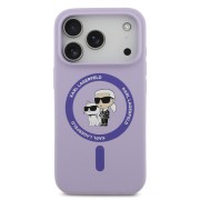 Θήκη Σιλικόνης Karl Lagerfeld Liquid Karl and Choupette με MagSafe για iPhone 17 Pro Max - Purple