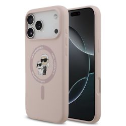Θήκη Σιλικόνης Karl Lagerfeld Liquid Karl and Choupette με MagSafe για Apple iPhone 17/18 Pro Max - Pink