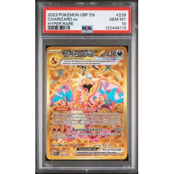 Charizard Ex - Obsidian Flames - English 2023- #228/197 - PSA Gem Mint 10 - Pokemon Graded Card