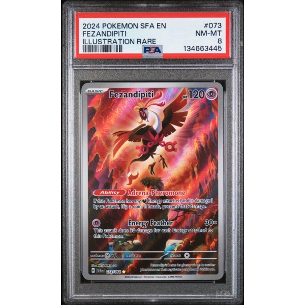 Fezandipiti - Shrouded Fable - English 2024 - #073/064 - PSA NM/MT 8 - Pokemon Graded Card