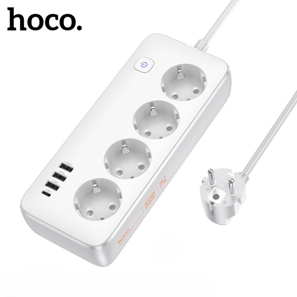 Πολύπριζο Ασφαλείας Hoco AC21 9 Θέσεων  17W 250V 1.5m - Λευκό