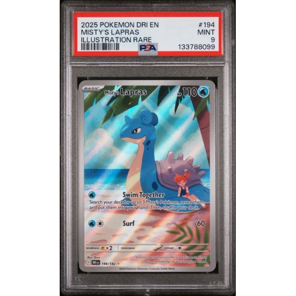 Misty’s Lapras #194 – Destined Rivals (2025) – Illustration Rare – PSA 9 MINT – English