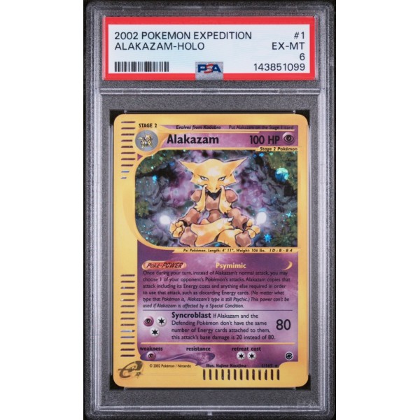 Alakazam - Holo - Expedition - English 2002 -  #001/165 - EX-MT 6 - Pokemon Graded Card