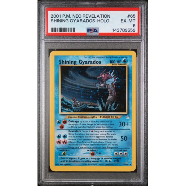 Shining Gyarados - Holo - Neo Revelation - English 2001 -  #065/064 - EX-MT 6 - Pokemon Graded Card