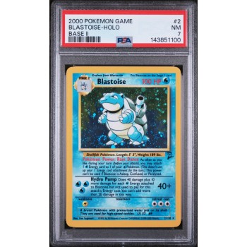 Blastoise - Holo - Base Set 2 - English 2000 - #02/130 - PSA NM 7 - Pokemon Graded Card