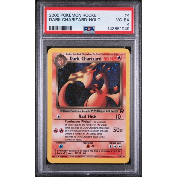 Dark Charizard - Holo - Team Rocket - English 2000 -  #004/082 - PSA VG-EX 4 - Pokemon Graded Card