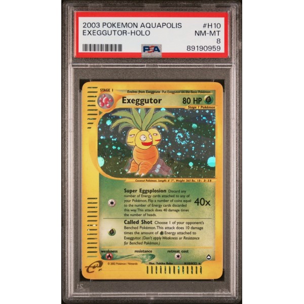 Exeggutor - Holo- Aquapolis - English 2003 -  #H10/H32 -  PSA NM-MT 8 - Pokemon Graded Card