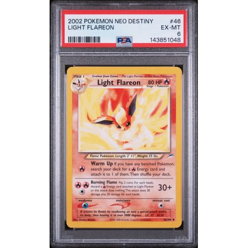 Light Flareon- Non Holo - Neo Destiny - English 2002 - #046/105 - PSA EX-MT 6 - Pokemon Graded Card
