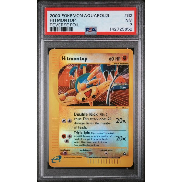 Hitmontop - Rev.Foil - Aquapolis - English 2003 - #082/147 - PSA NM 7 - Pokemon Graded Card