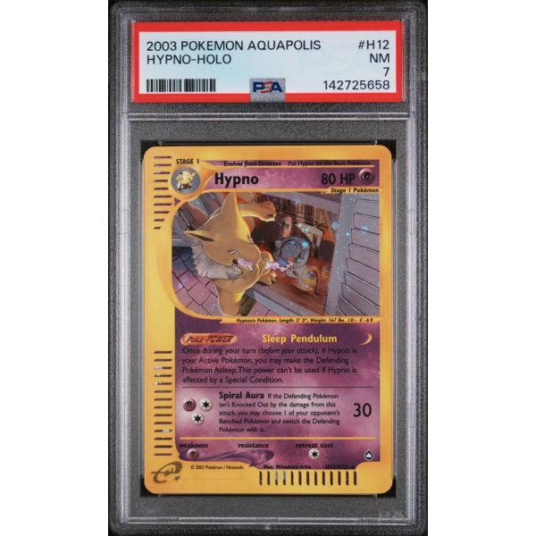 Hypno - Holo- Aquapolis - English 2003 -  #H12/H32 -  PSA NM 7 - Pokemon Graded Card