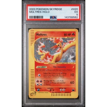 Moltres - Holo - Skyridge - English 2003 - #H20/H32 - PSA EX 5 - Pokemon Graded Card