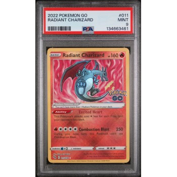 Radiant Charizard - Pokemon GO - English 2022 -  PGO 011/078 - PSA MINT 9 - Pokemon Graded Card