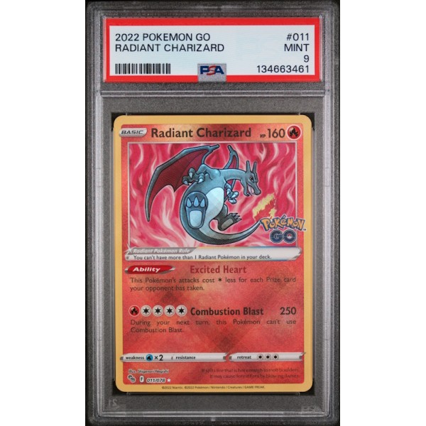 Radiant Charizard - Pokemon GO - English 2022 -  PGO 011/078 - PSA MINT 9 - Pokemon Graded Card