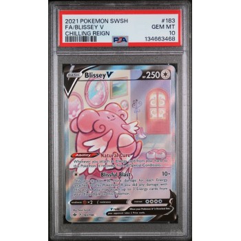 Blissey V - Sword & Shield - Chilling Reign -  #183/198 - PSA GEM MT 10 - Pokemon Graded Card