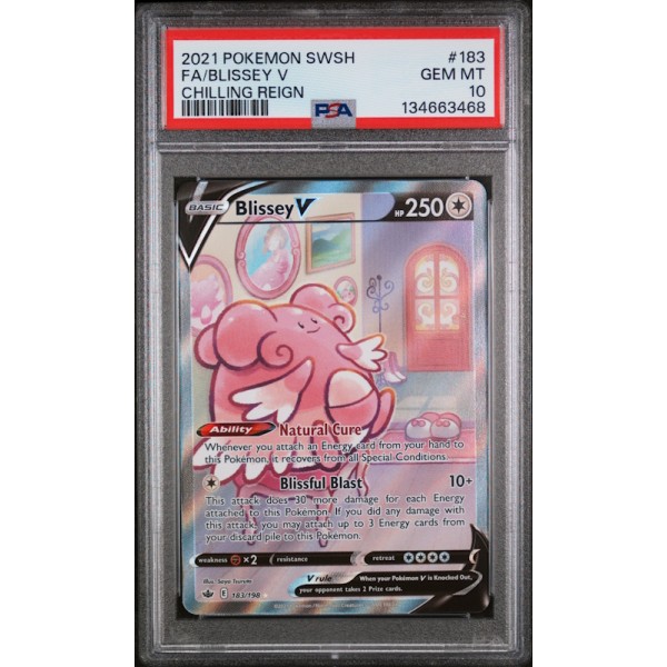 Blissey V - Sword & Shield - Chilling Reign -  #183/198 - PSA GEM MT 10 - Pokemon Graded Card