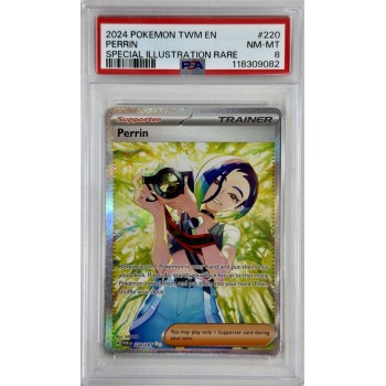 Perrin - Twilight Masquerade - English 2024 - #220/167 - PSA NM-MT 8 - Pokemon Graded Card
