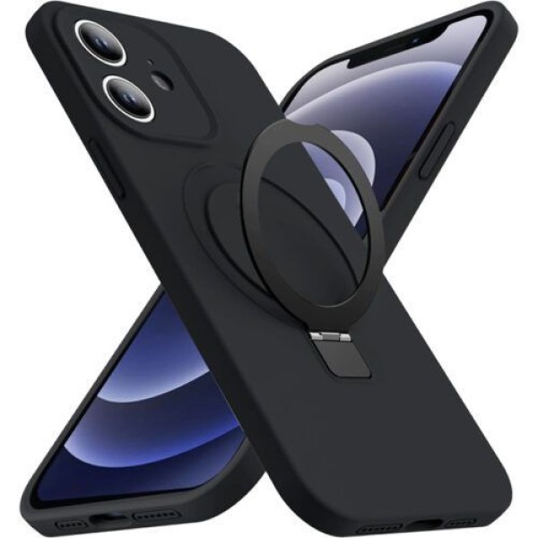 Θήκη Σιλικόνης Orso Ostand Liquid με Magsafe iPhone 11 - Black