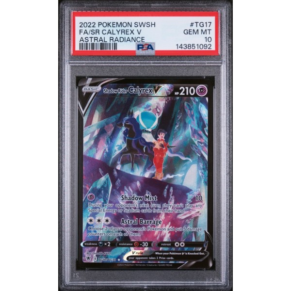FA/SR Calyrex V -  Sword & Shield Astral Radiance - English 2022 #TG17/TG30 PSA GEM MT 10 -  Pokemon Graded Card