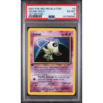 Celebi Holo 1st Edition - Neo Revelation - English 2001 #3/64 PSA EX-MT 6 - Pokemon Graded Card