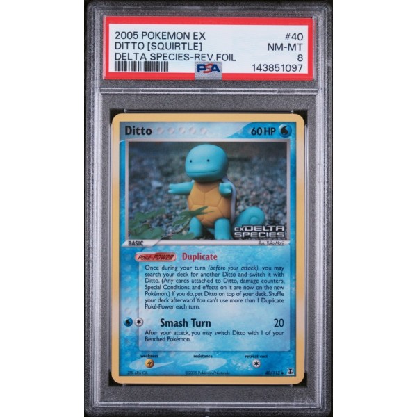 Ditto [Squirtle] Rev.Foil - EX Delta Species - English 2005 #40/113 - Pokemon Graded Card
