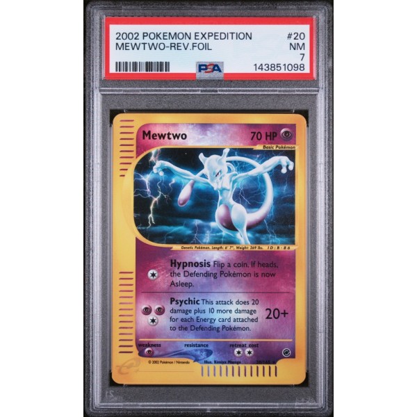 Mewtwo Rev.Foil - Expedition - English 2002 #20/165
PSA NM 7 - Pokemon Graded Card