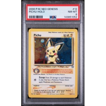 Pichu Holo - Neo Genesis - English 2000 #12/111 PSA NM-MT 8 - Pokemon Graded Card
