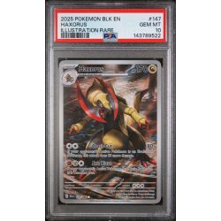 2025 POKEMON BLK EN-BLACK BOLT #147 HAXORUS ILLUSTRATION RARE - PSA GEM MINT 10 - POKEMON GRADED CARD