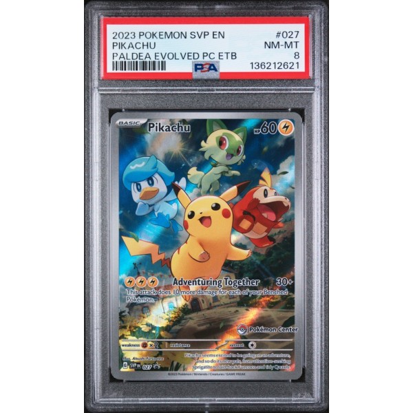 Pikachu - 2023 Pokemon Center Paldea Evolved Black Star Promos #027 PSA NM-MT 8 - Pokemon Graded Card