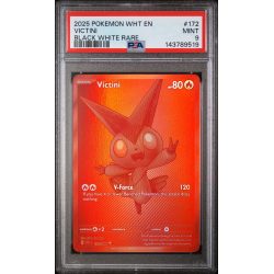 2025 POKEMON WHT EN-WHITE FLARE #172 VICTINI BLACK WHITE RARE- PSA  MINT 9 - POKEMON GRADED CARD