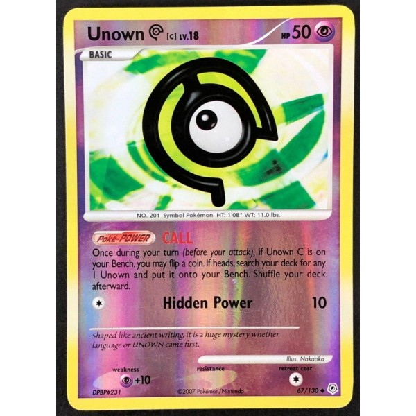 Unown [C] Lv.18 (Diamond Pearl 67/130) (Reverse Holo) English - Excellent